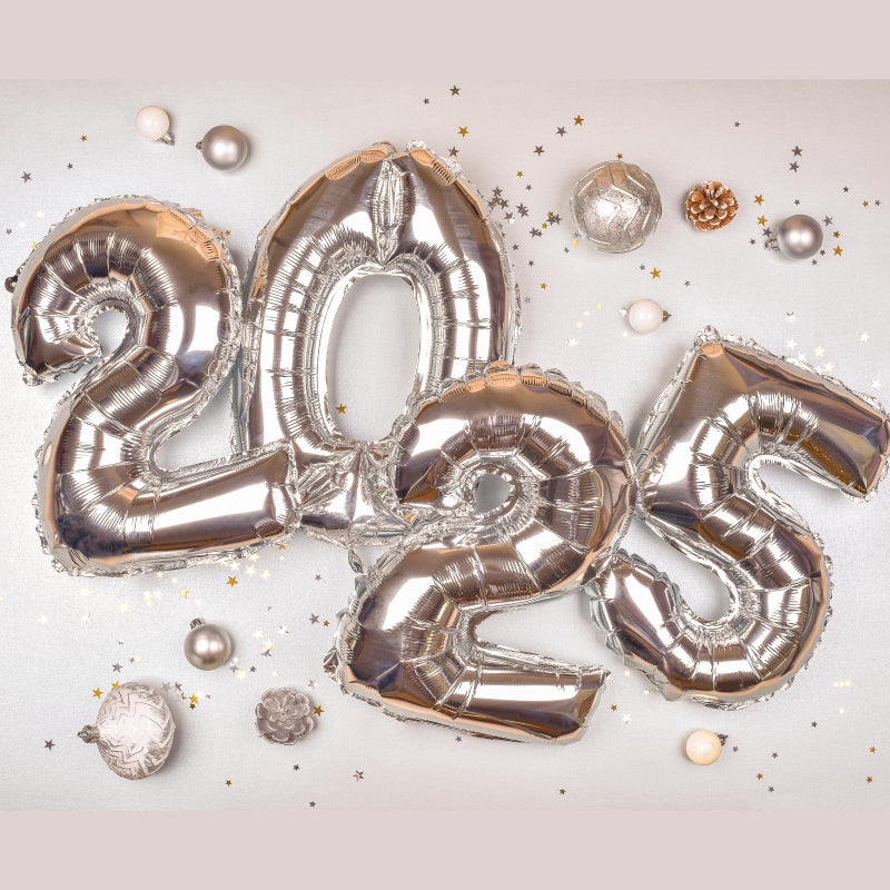 Simple polymer 16" Silver 0-9 Number Balloons Foil Balloons Mylar Balloons for Party Decorations Party Supplies - Image 1